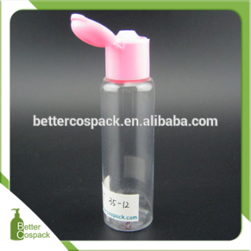 35ml clear plastic pet shampoo bottle hotel amenities bottle with pink flip top cap