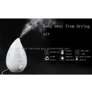 water drop Aroma Ultrasonic humidifier with LED lamp for home