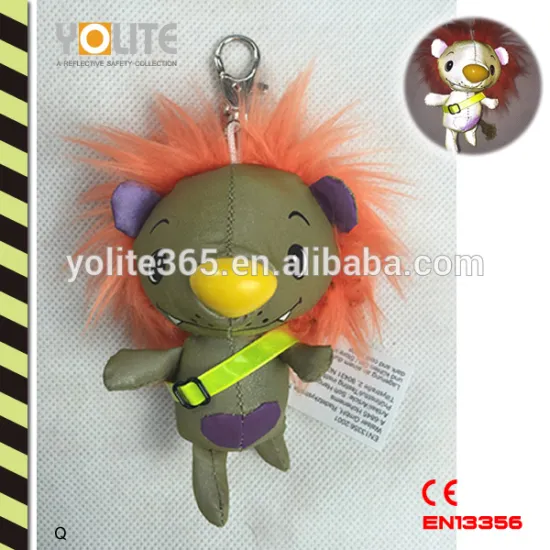 Promotional logo printing hedgehog for ENISO20471 reflective toys in key chain