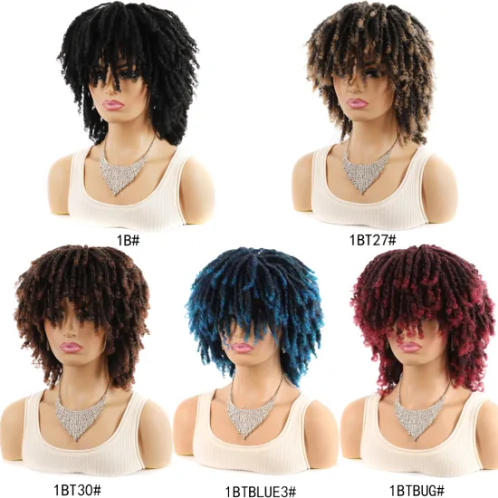 African 6Inch Short Soft Faux locs Synthetic Wigs For Black Women Dreadlock Wig Dreads Braiding Crochet Twist African Wig Hair