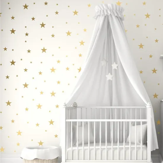 Gold Silver Stars Wall Stickers for Kids Room Baby Nursery Room Decoration DIY Art Stickers Wall Decals Home Decoration Bedroom