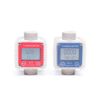 Turbine Flow Meter K24 Electronic Adblue AUS32 Urea Chemical Water Flowmeter Digital Diesel Exhaust Fluids Flow Meter
