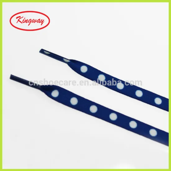 Various length polka dot shoelaces packaging