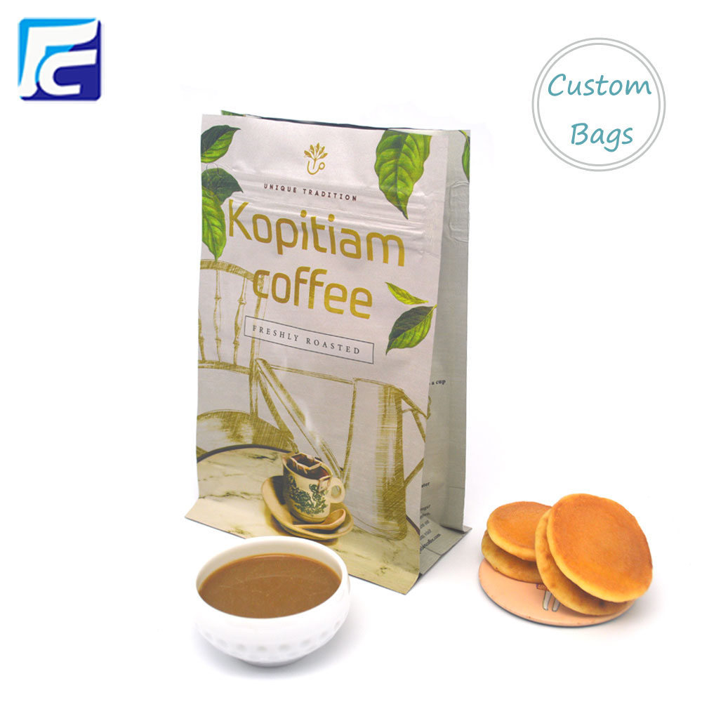 Aluminum Foil Gusset Flat Bottom Coffee Bags