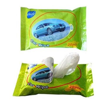 Car Clean Wet Wipes, Made of Nonwoven Spunlace