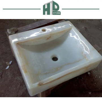 High Quality Rectangle Green Onyx Marble Basin Sinks