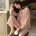 Pajama à manches longues du coton printanier et automne