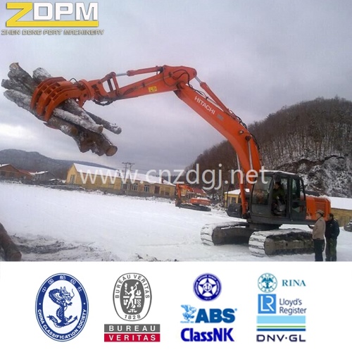 Excavator hydraulic round timber grab