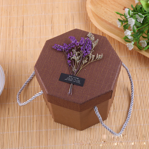 Wholesale Present Paper Octagon Box with Handle