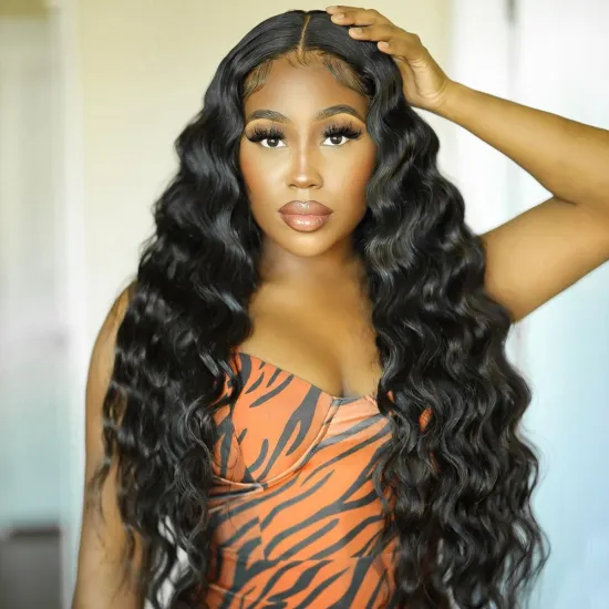 Cheap Human Hair Wigs For Black Women Brazilian Virgin Cuticle Aligned Human Hair 13x4 Lace Front Wig Loose Wave Hot Sale