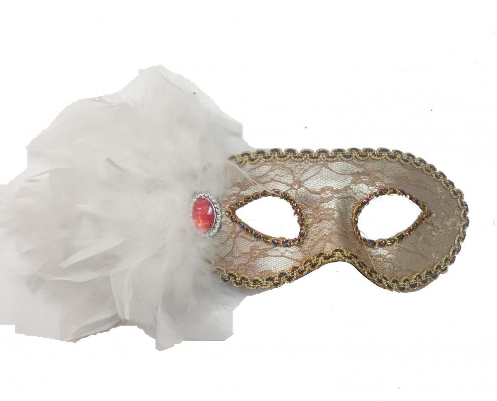 Gloden Feather Mask Suit pour balle masquée