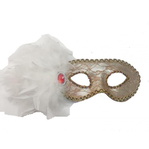 Gloden Feather Mask Suit pour balle masquée