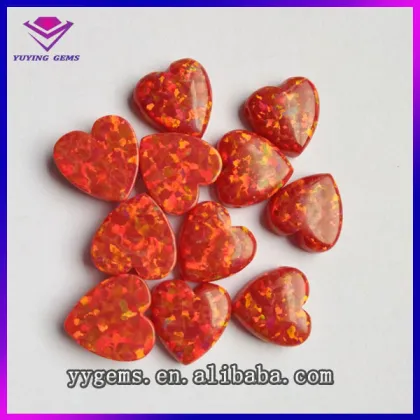 Heart Opal Gemstone/Synthetic Opal Bead/10mm Opal Heart