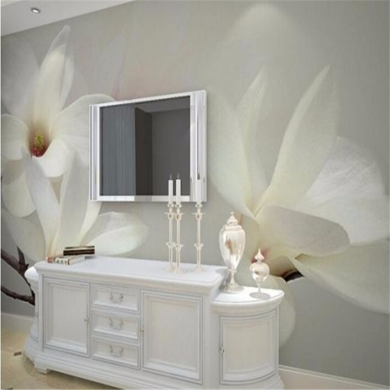 Beibehang Custom Wallpaper Magnolia Flower Background Mural High Quality 3D Living Room Bedroom TV Background walls 3d wallpaper