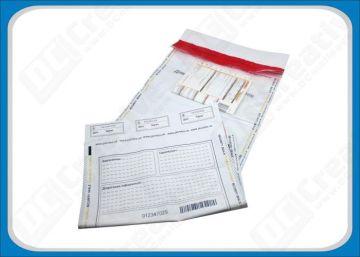 Transparent / Opaque Polythene Security Tamper Evident Bags For Checks , Coins