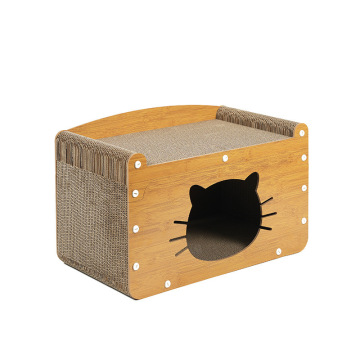 Cat Scratcher Set: Wood Scratchers, Corrugated Cardboard Beds for Cats