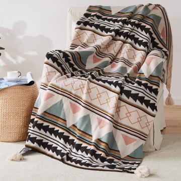 Custom Aztec Throw Boho Blanket with Tassels