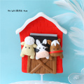 Happy Farm Cow Horse Train scarecrow Clay Cake Toppers for Children's Day Party Baby Happy Birthday Supplies Lovely Gifts