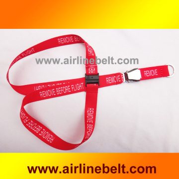 Metal Seatbelt Airplane Buckle Phone Neck Lanyard with Keychain