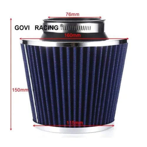 Verchromter Schotenluftfilter für Auto -Einlassrohr