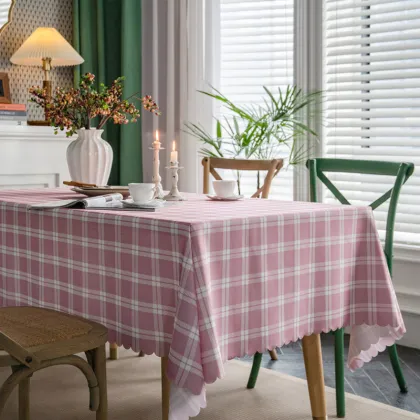 Waterproof Gingham Tablecloth for dining room