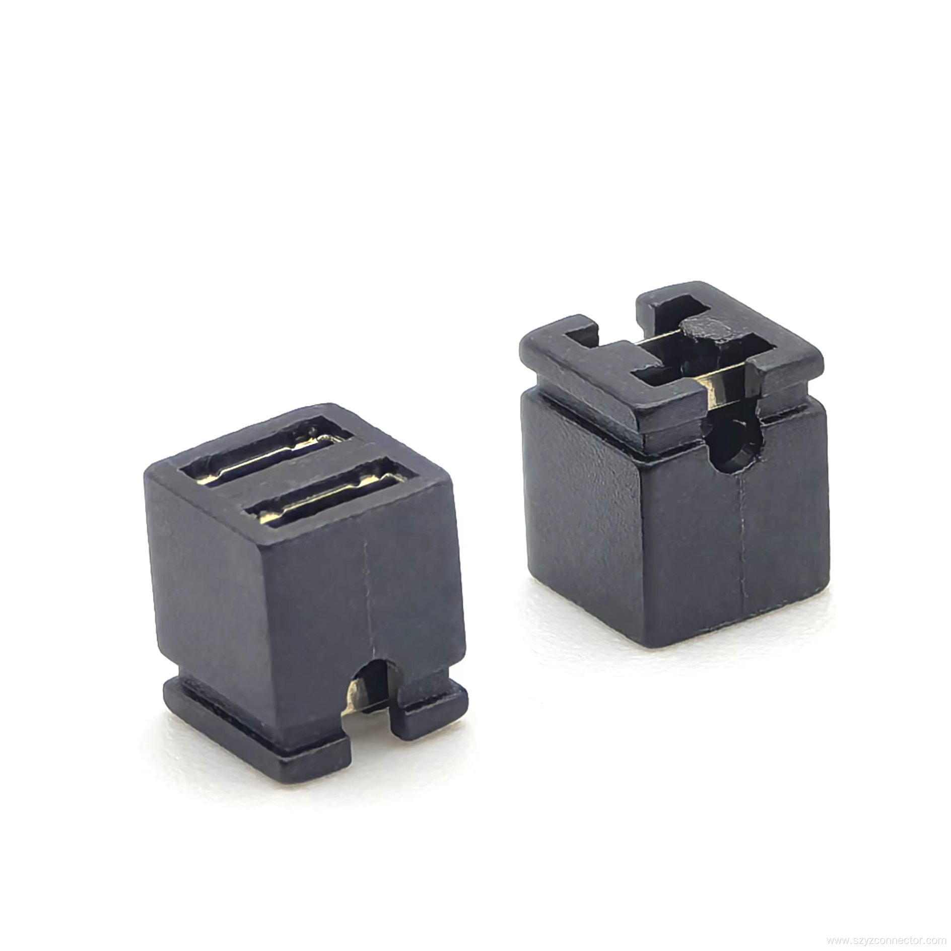 2.54mm Pitch Dual-unit Open-top Type Bronze Half Gold MINI Jumper H6.0mm 2P