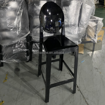 Wholesale Black Armless Acrylic Ghost High Bar Stool for Restaurants