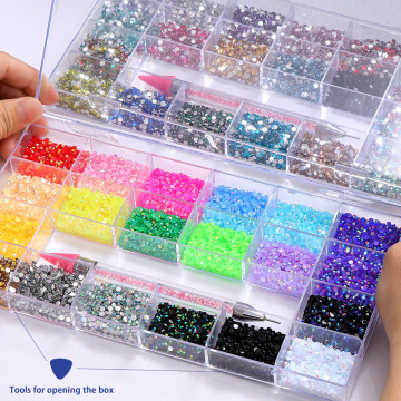 Customizable 18 Color 3mm Crystal Flat Back Jelly AB Resin Rhinestone Wholesale Kits