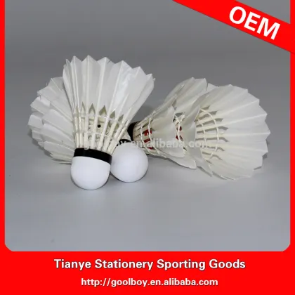 Zhejiang top grade water duck feather badminton shuttlecock for tournament