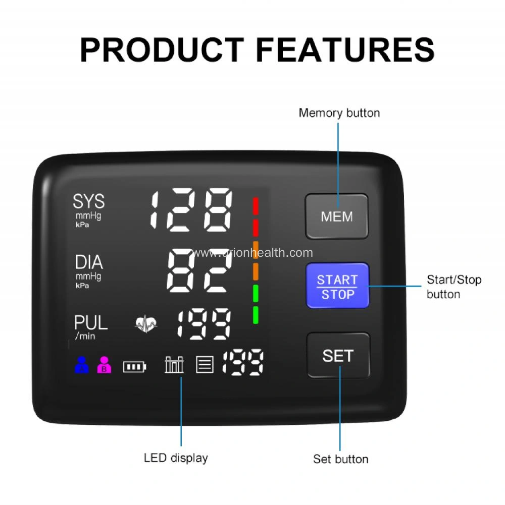 URION Blood Pressure Monitor Upper Arm Large LED Backlit Screen 1000 Sets