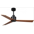 Black Ceiling Fan with Wooden Blades