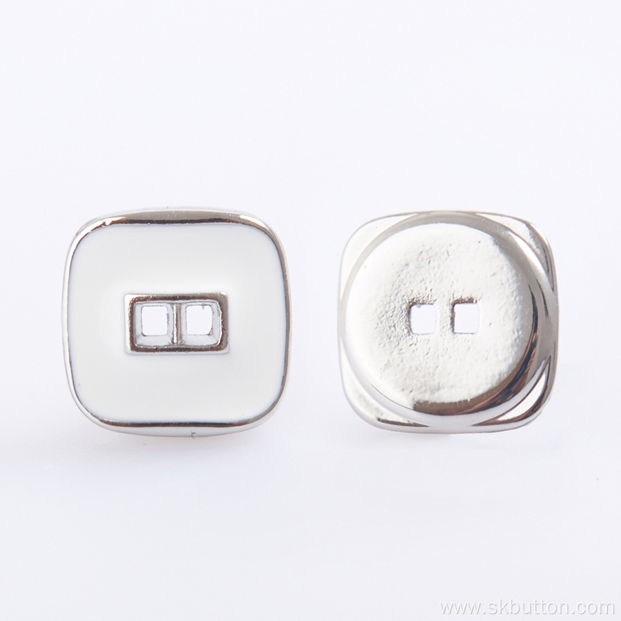 2-hole white enamel Shirt Button