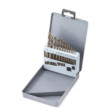 19PCS DIN338 มาตรฐาน 135 °จุดส่วนปลายเปลี่ยนอย่างรวดเร็ว hex hex hex hex speed speed steel (HSS) ชุดสว่านโลหะบิด