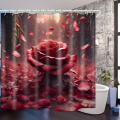 3D waterproof hookless shower curtain