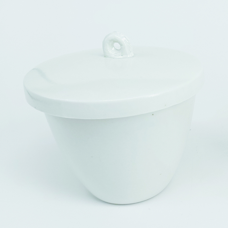 Tall Form Glazed Porcelain Crucibles With Lid 15ml