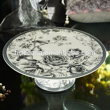 11 Inches Elegant Fine New Bone China Porcelain Cake Plate Stand of Nocturne