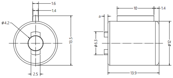 Soft Close Damper Drawing of DY12B