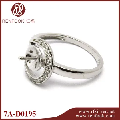 Antique silver rings jewellery pearl diamond engagement ring