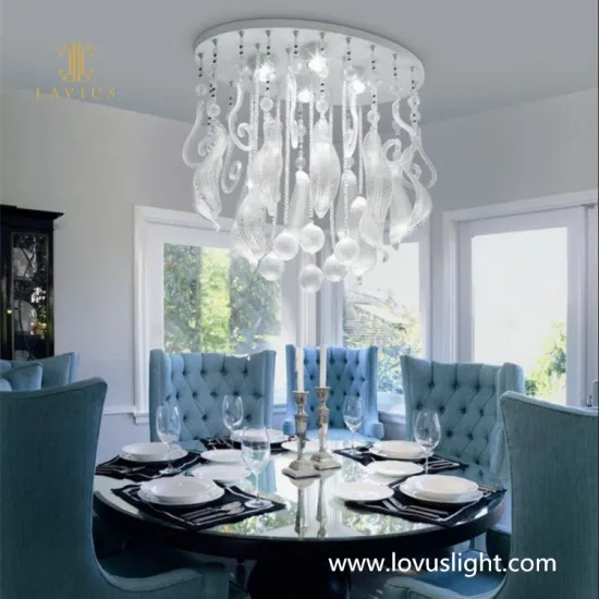 White crystal small custom chandelier restaurant atmosphere modern chandelier villa chandelier
