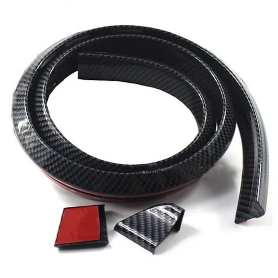 1.5M Universal Car Spoiler Carbon Fiber Rear Spoilers Roof Wings Trunk Lip 3D Sticker Kit Tail Rubber Body Trim Auto Accessories