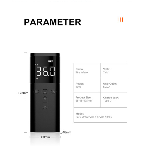 પોર્ટેબલ ડીસી 12 વી નાના પમ્પ માટે કાર ટાયર ઇલેક્ટ્રિક સાથે ડિજિટલ પ્રેશર ગેજ એલઇડી લાઇટ મોટરસાયકલ બાઇક બોલ બાઇક એર પમ્પ