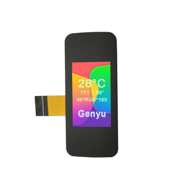 จอแสดงผล Genyu 1.06 \ "TFT พร้อมชิป ST7735, ความละเอียด 96x160, อินเตอร์เฟส SPI, 15 พิน FPC, 1.06 นิ้ว capacitive สัมผัส LCD