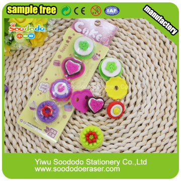 Yellow Cake Shaped Pencil Topper  Eraser
