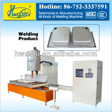 HWASHI CNC Automatic Stainless Steel Double Bowl Welding Sink
