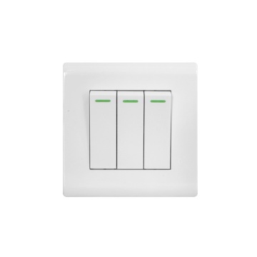 16AX250V 3Gang 1Way Light Switch White Wide Rocker