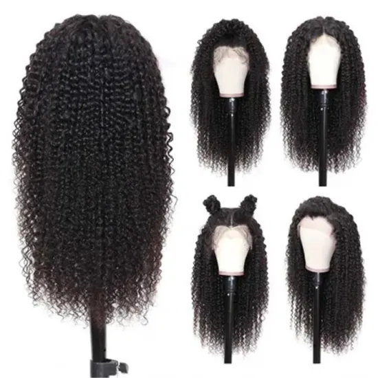 Glueless curly lace front wigs baby hair,indian kinky curly 100 % human hair wig bangkok