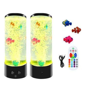 Bubble Fish Lamp with Remote-Controlled Color-Changing LED Light