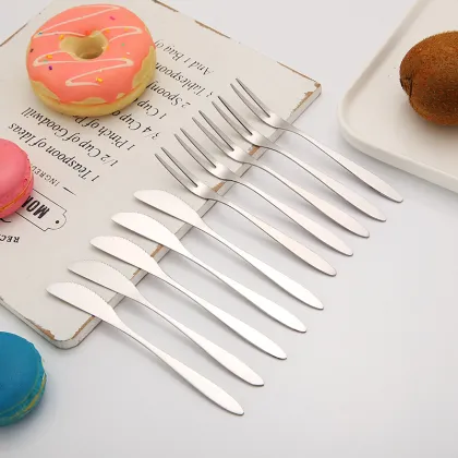 Stainless Mooncake Dessert Pastry Knife and Fork Set