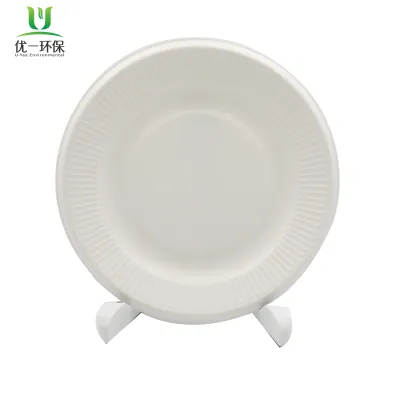 Eco friendly food plates 7'' rippled edge plate