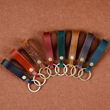 Laser Engraved Custom Logo Leather Valet Keychain with Belt Loop Clip